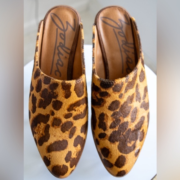 Zodiac Real Fur Dyed Cow Hair Leather Animal Print Slip-On Mule Women’s Shoe 6 - Picture 6 of 11